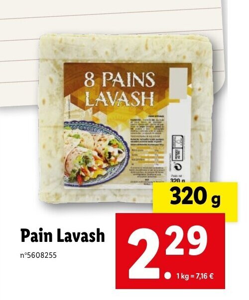 Promo Pain Lavash chez Lidl