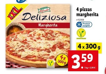 4 pizzas margherita