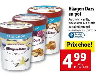 Lidl Häagen Dazs en pot offre