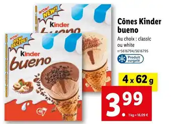 Lidl Cônes Kinder bueno offre