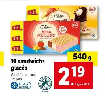 Lidl 10 sandwichs glacés offre