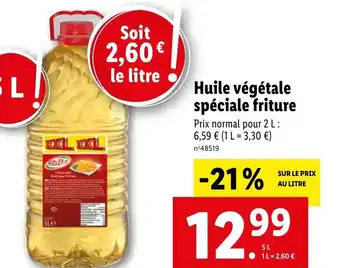 Lidl Huile végétale spéciale friture offre