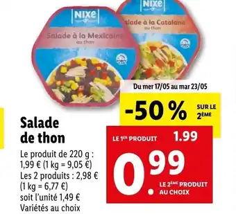 Lidl Salade de thon offre