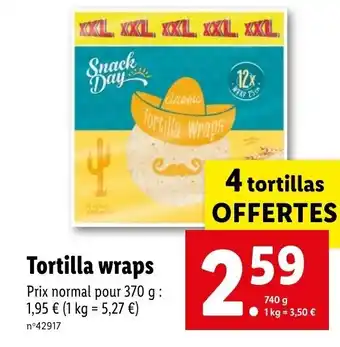 Lidl Tortilla wraps offre