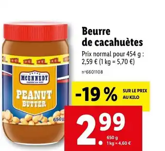 Lidl Beurre de cacahuètes offre