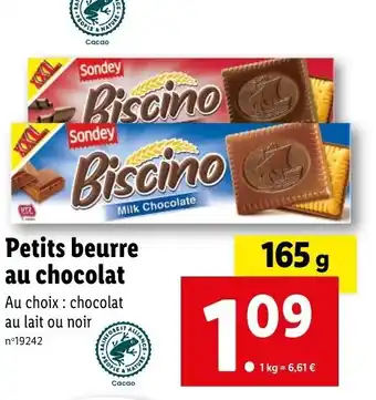Lidl Petits beurre au chocolat offre