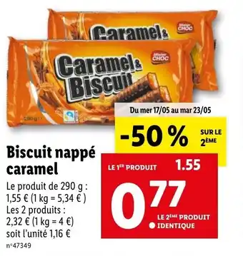 Lidl Biscuit nappé caramel offre