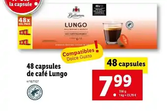Lidl 48 capsules de café Lungo offre