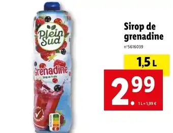 Lidl Sirop de grenadine offre