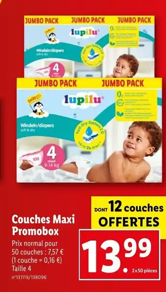 Lidl Couches Maxi Promobox offre