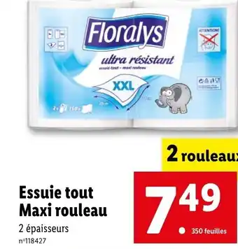 Lidl Essuie tout Maxi rouleau offre