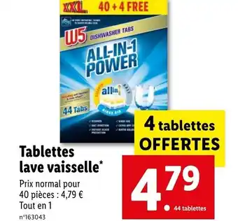 Lidl Tablettes lave vaisselle* offre