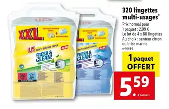 Lidl 320 lingettes multi-usages* offre