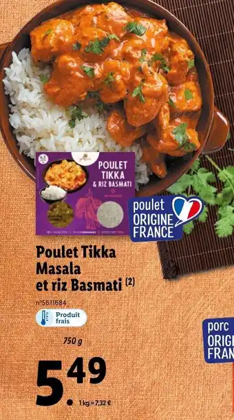 Lidl Poulet Tikka Masala et riz Basmati (2) offre