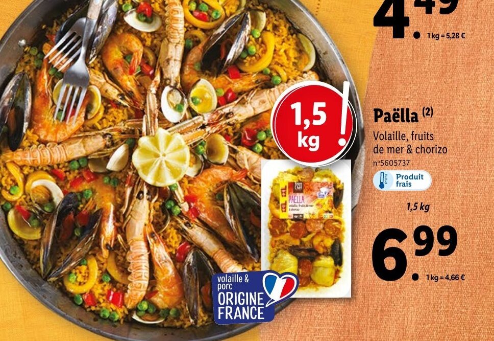 Promo PAELLA chez Lidl