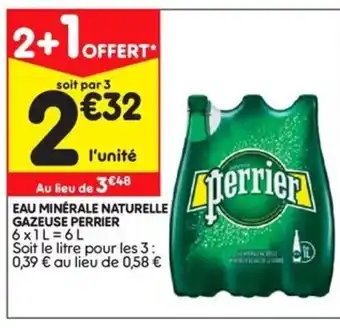 Leader Price Eau minérale Naturelle Gazeuse Perrier offre