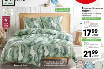 Lidl Parure de lit en coton mélangé offre