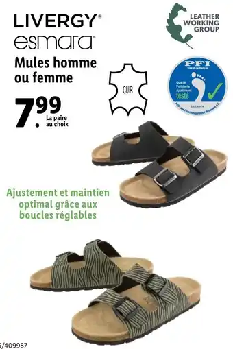 Lidl Mules homme ou femme offre