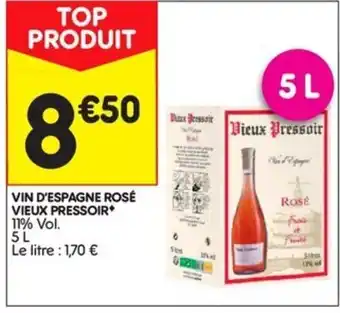 Leader Price Vin D'Espagne Rosé Vieux Pressoir offre