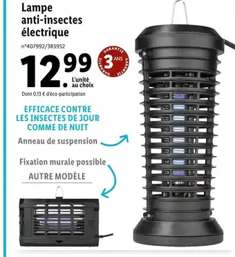 Lidl Lampe anti-insectes électrique offre