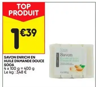 Savon enrichi en huile D'Amande Douche Sooa