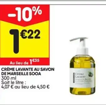Leader Price Crème lavante Au Savon De Marseille Sooa offre