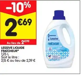 Leader Price Lessive Liquide Fraîcheur offre