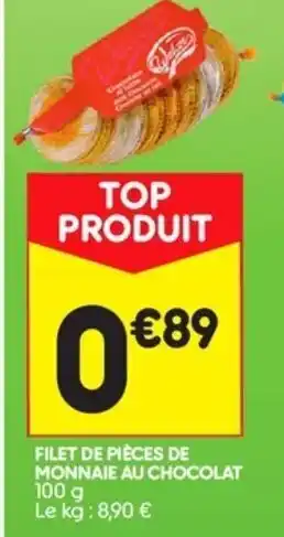 Leader Price Filet De pièces De monnaie Au Chocolat offre