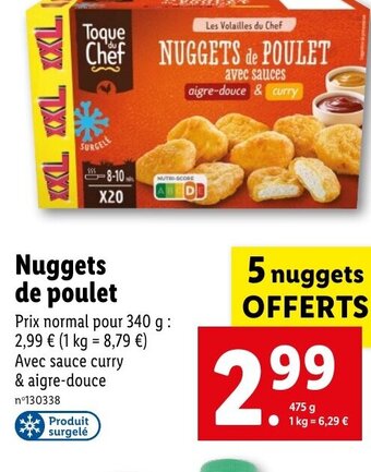 Lidl Nuggets de poulet offre
