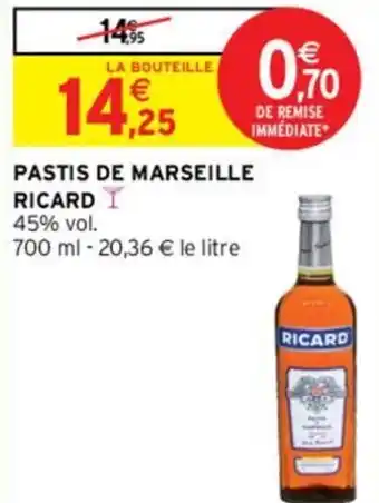 Intermarché PASTIS DE MARSEILLE RICARDI offre