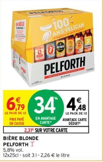 Intermarché BIÈRE BLONDE PELFORTH offre