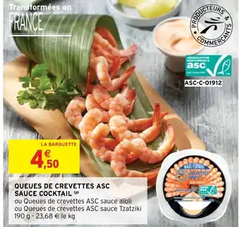 Intermarché Queues De Crevettes Asc Sauce Cocktail offre