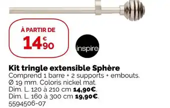 Weldom Inspire kit tringle extensible sphère offre