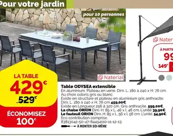 Weldom Naterial table odysea extensible offre