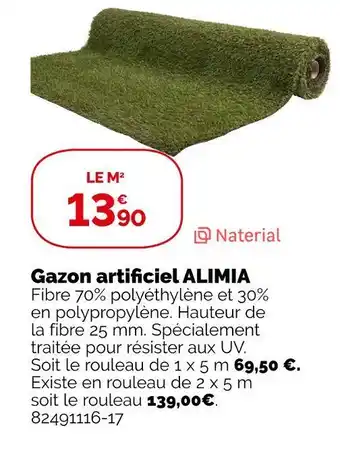 Weldom Naterial gazon artificiel alimia offre