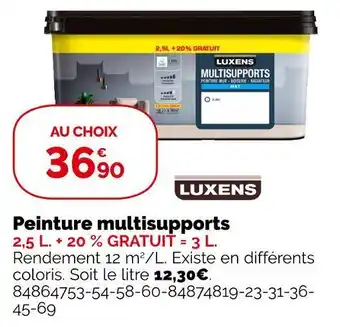Weldom Luxens peinture multisupports offre