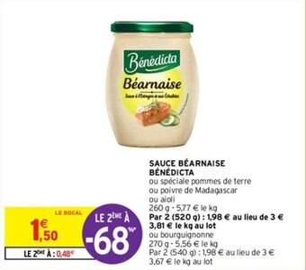 Intermarché SAUCE BÉARNAISE BÉNÉDICTA offre