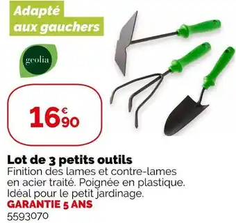 Weldom Geolia lot de 3 petits outils offre