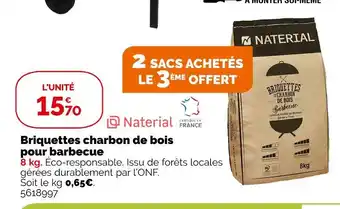 Weldom Naterial briquettes charbon de bois pour barbecue offre