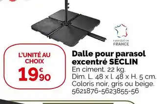 Weldom Dalle pour parasol excentré seclin offre