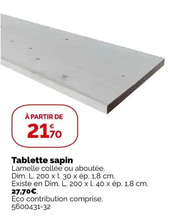 Tablette sapin