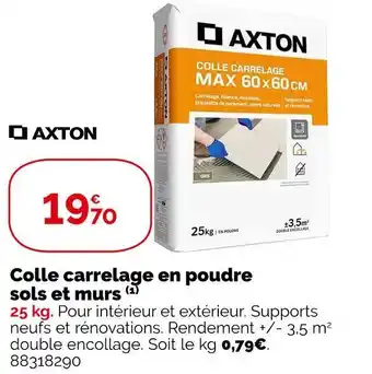 Weldom Axton colle carrelage en poudre sols et murs offre