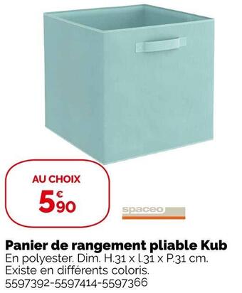 Weldom Spaceo panier de rangement pliable kub offre