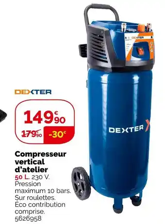 Weldom Dexter compresseur vertical d’atelier offre
