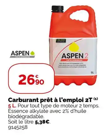Weldom Aspen carburant prêt à l’emploi 2t offre