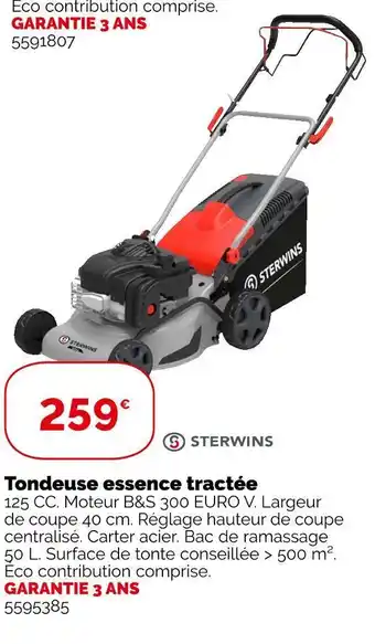 Weldom Sterwins tondeuse essence tractée offre