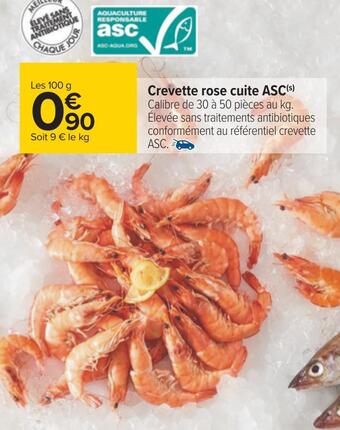 Carrefour Crevette rose cuite asc offre