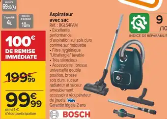 Carrefour Bosch aspirateur avec sac offre
