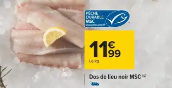 Carrefour Dos de lieu noir msc offre