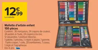 Carrefour Mallette d'artiste enfant 150 pièces offre
